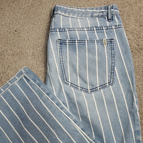 Buffalo David Bitton Blue Striped Ankle Jeans - Picture 6 of 9